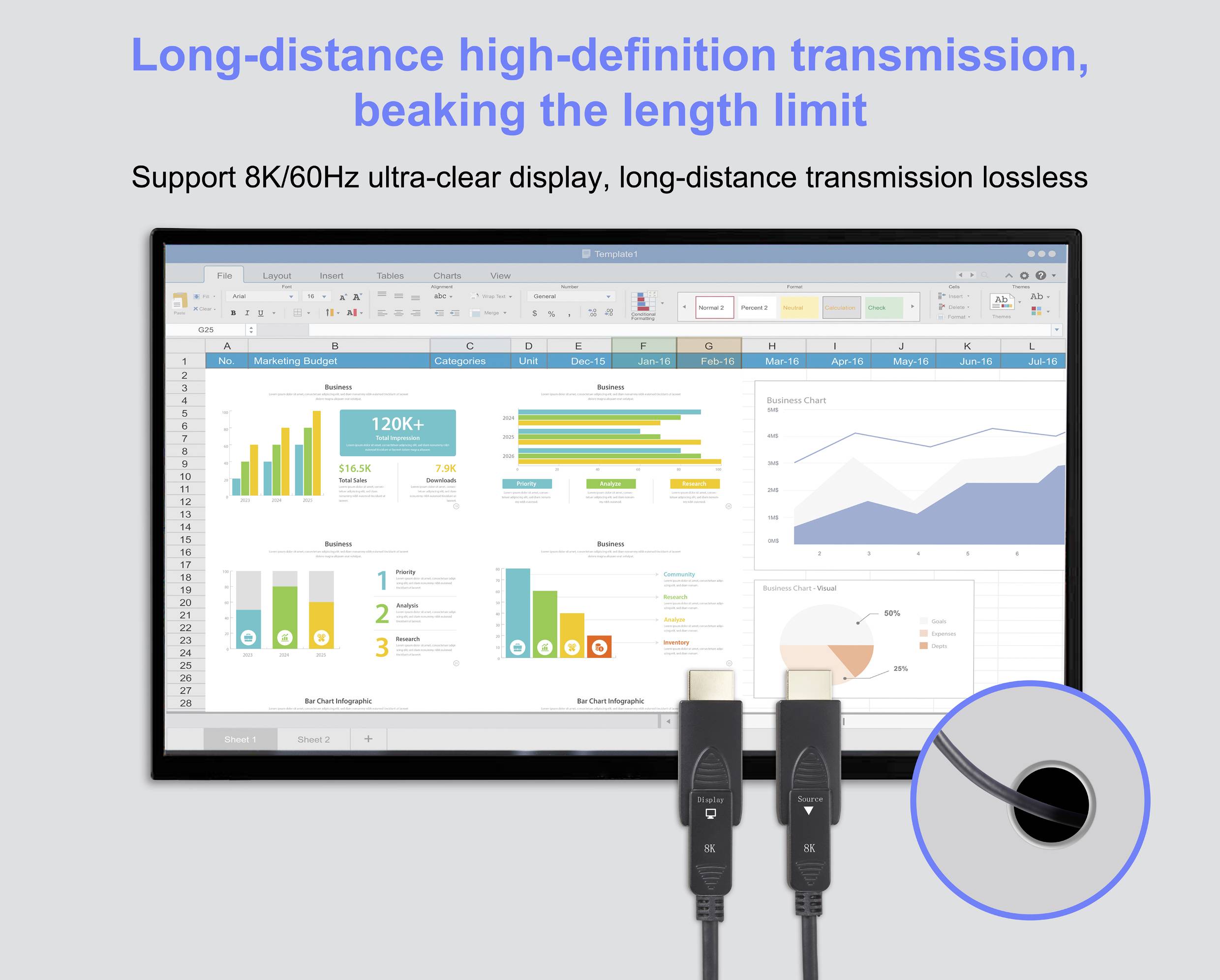 Kabel HDMI HDMI 2.1 SpeaKa Professional Micro HDMI D to HDMI-A Hybrid AOC with Detachable Connector SP-13597804, HDMI-a -3