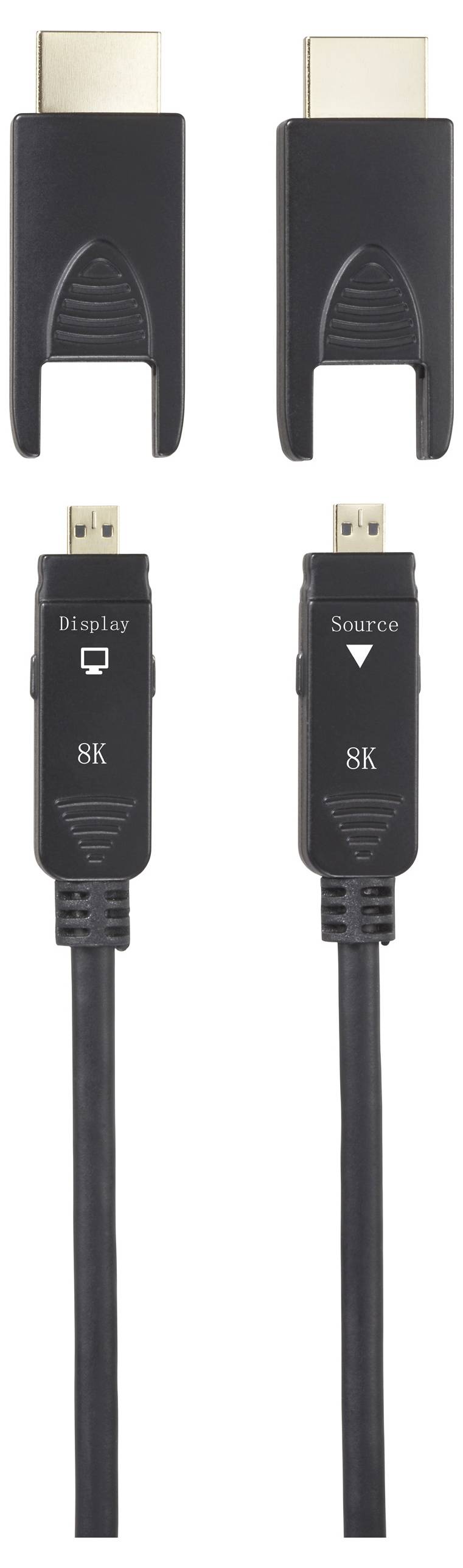 Кабель HDMI 2.1 SpeaKa Professional Micro HDMI D до HDMI-A Hybrid AOC зі знімним роз'ємом SP-13597804, HDMI-a + HDMI Micro-D до HD