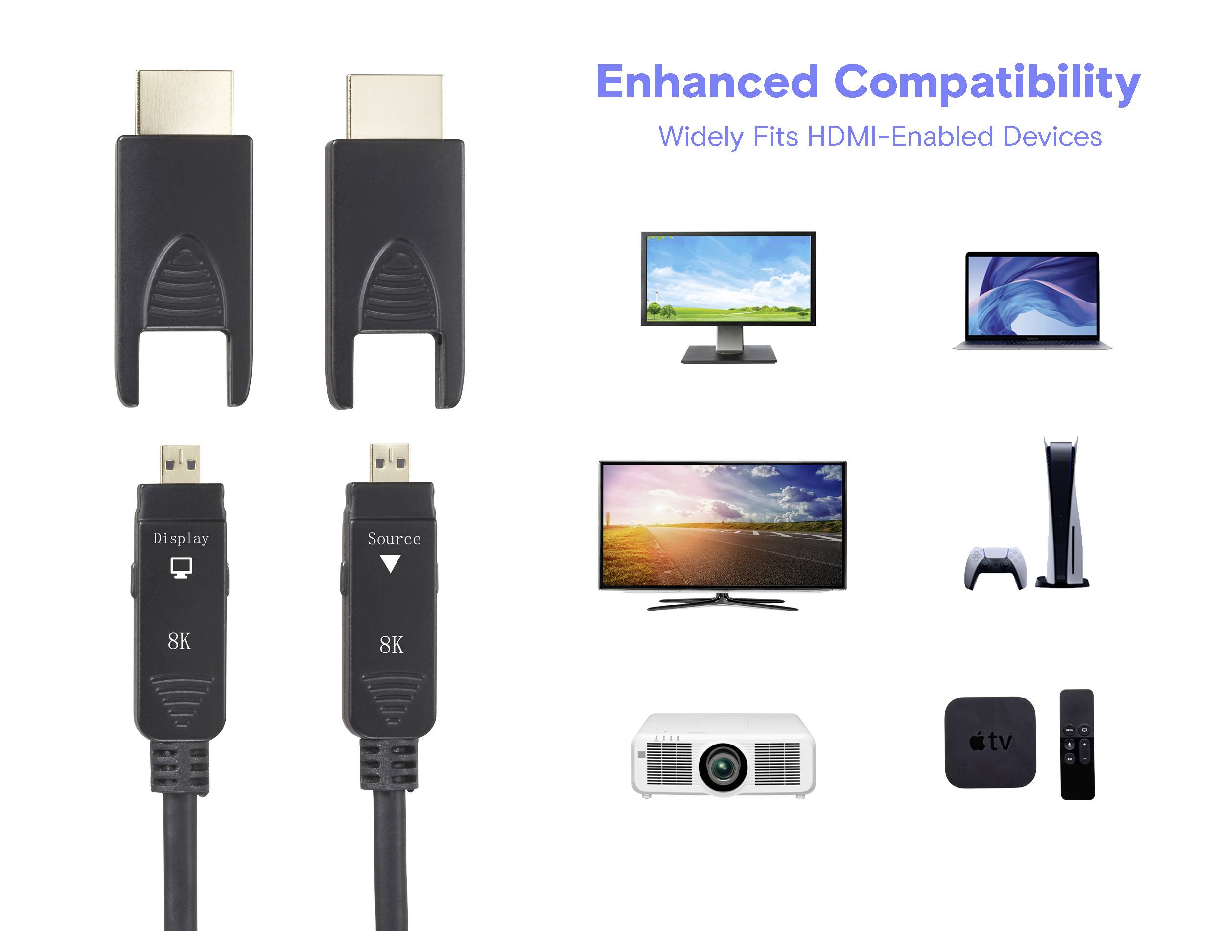 Kabel HDMI HDMI 2.1 SpeaKa Professional Micro HDMI D to HDMI-A Hybrid AOC with Detachable Connector SP-13597808, HDMI-a -4