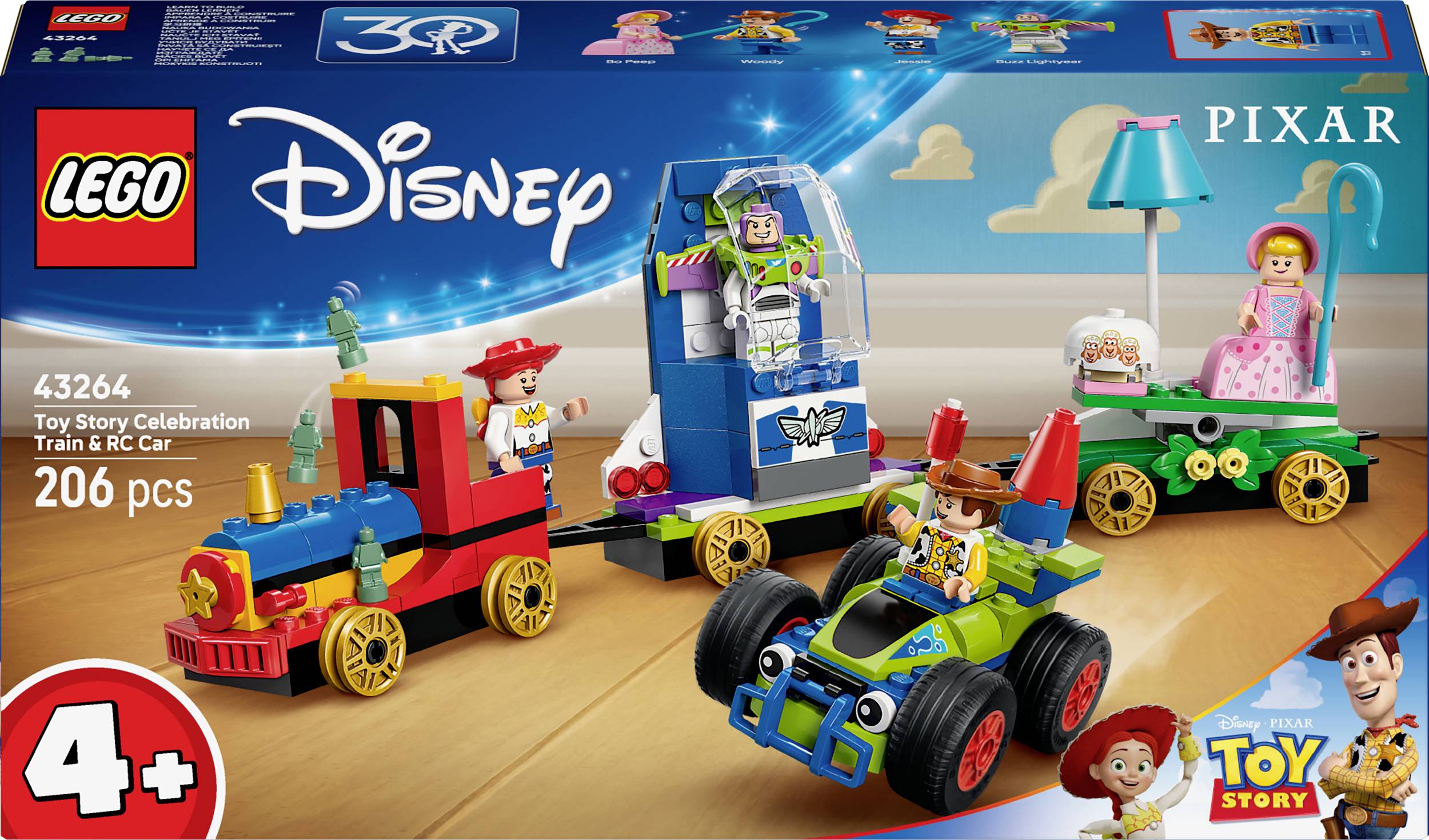 LEGO® DISNEY 43264 Поїзд для вечірки з Історії іграшок та машинка на радіокеруванні