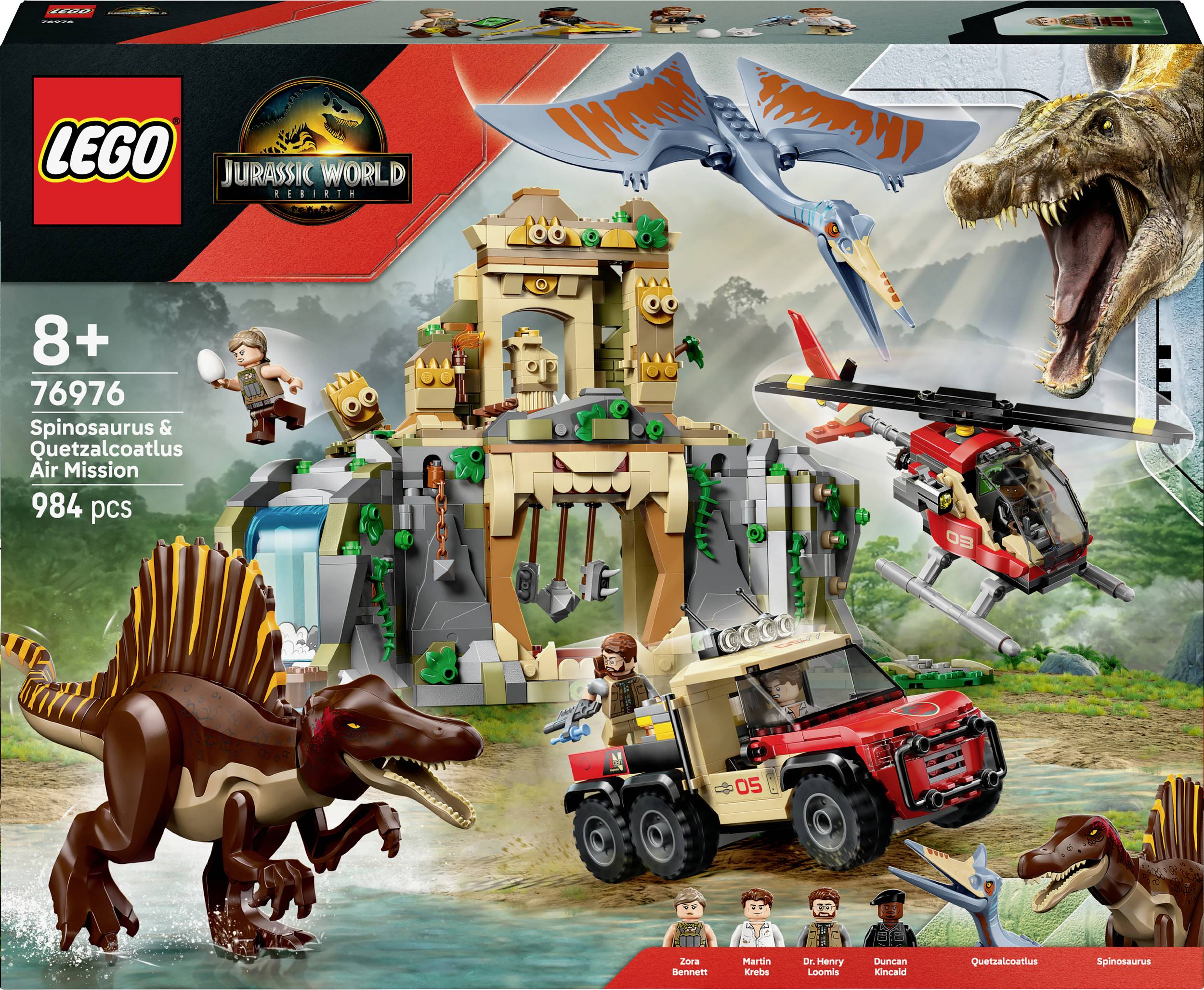 76976 LEGO® JURASSIC WORLD™ Спінозавр і Кецалькоатль: Місія на гелікоптері