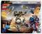 Zestaw LEGO Marvel Avengers 76322 przedstawiający Iron Mana, Thanosa i dwa bojowe mecha na tle kosmicznej przestrzeni w dynamicznej scenie bitewnej.