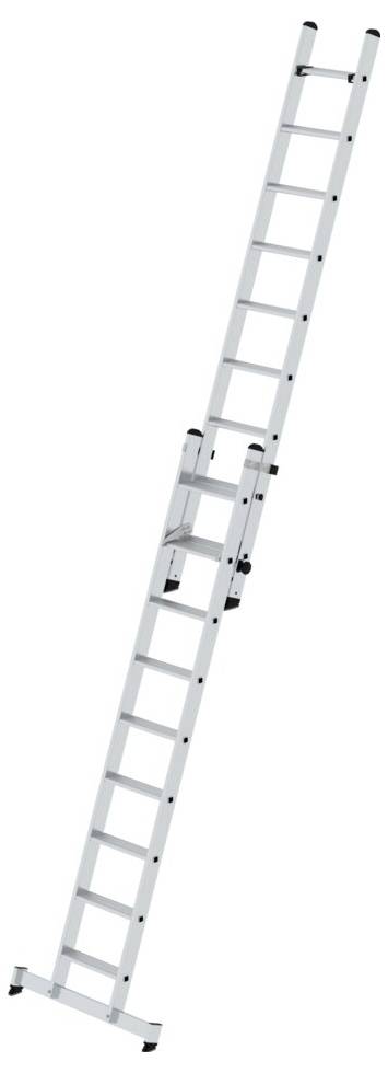 Srebrzysta, długa drabina, która może być wysuwana, aby osiągać większe wysokości. Idealna do prac na dużej wysokości.
