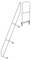 Czterostopniowa drabina aluminiowa z wąską poręczą i antypoślizgowymi stopkami, przeznaczona do dostępu do trudno dostępnych, wyższych obszarów.