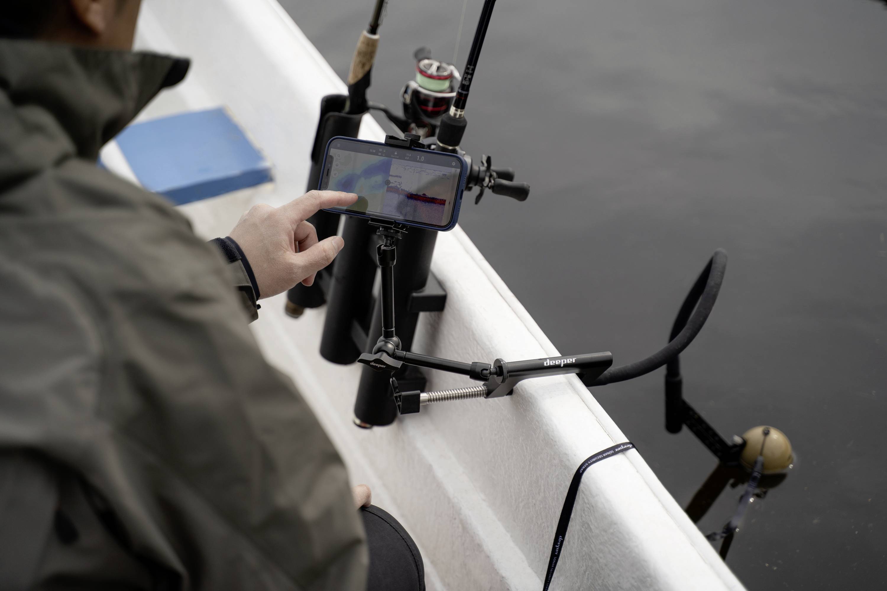 Відеотримач глибший Deeper Smartphonehalterung für Boote/Kayak чорний Підходить для: Смартфонів з розміром 65 - 95 мм