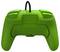Zielony kontroler do gier widziany od tyłu, z widocznymi tylnymi przyciskami i kablem u góry.