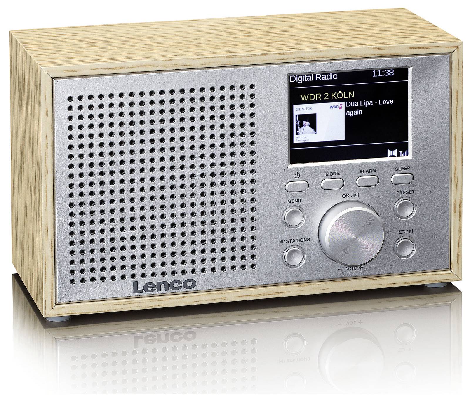 Lenco DAR-017WH DAB+, FM-радіо з функцією будильника, дуб