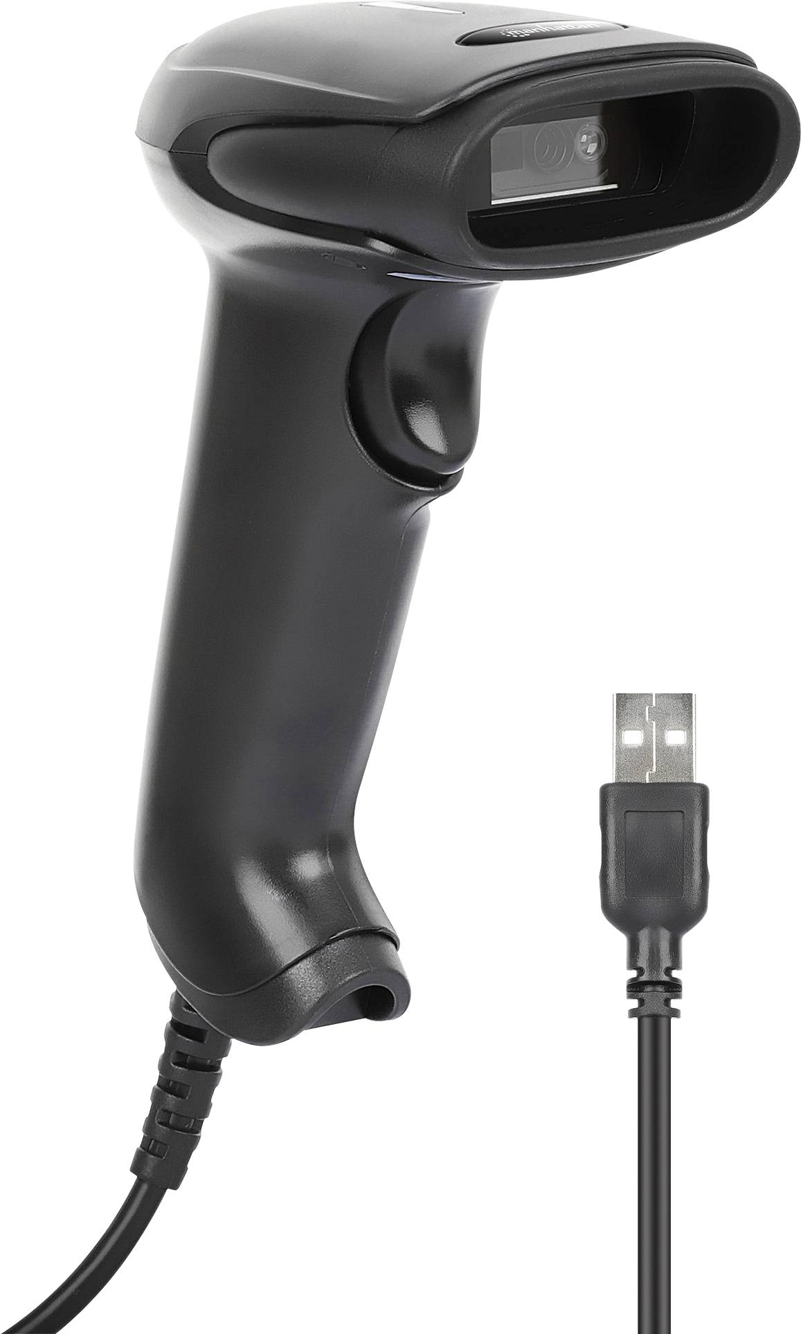 Manhattan 2D LED-Scanner Barcodes 320mm Scanreichweite Integriertes 1,4m USB-A-Kabel black, USB-A