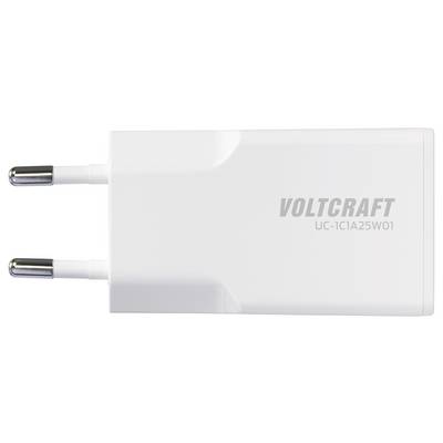 VOLTCRAFT UC-1C1A25W01 Ładowarka USB 25 W 1x USB-A, 1x USB-C® Fast Charge, Power Delivery 3.0 biały GaN-2