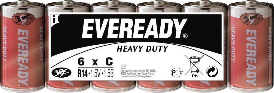 Батарейки C/R14 Eveready SHD цинк-вуглецеві 1,5 В 6 шт.