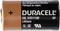 Bateria litowa Duracell, model 28L 2CR11108, 6V, z oznaczeniami biegunów Plus i Minus, wyprodukowana w Japonii.