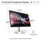 Monitor QHD 27 cali Thunderbolt 4 na białym tle. Wymiary: szerokość 21,28 cala, wysokość 13,94 cala, głębokość 10,08 cala. Waga: 15,43 funta.