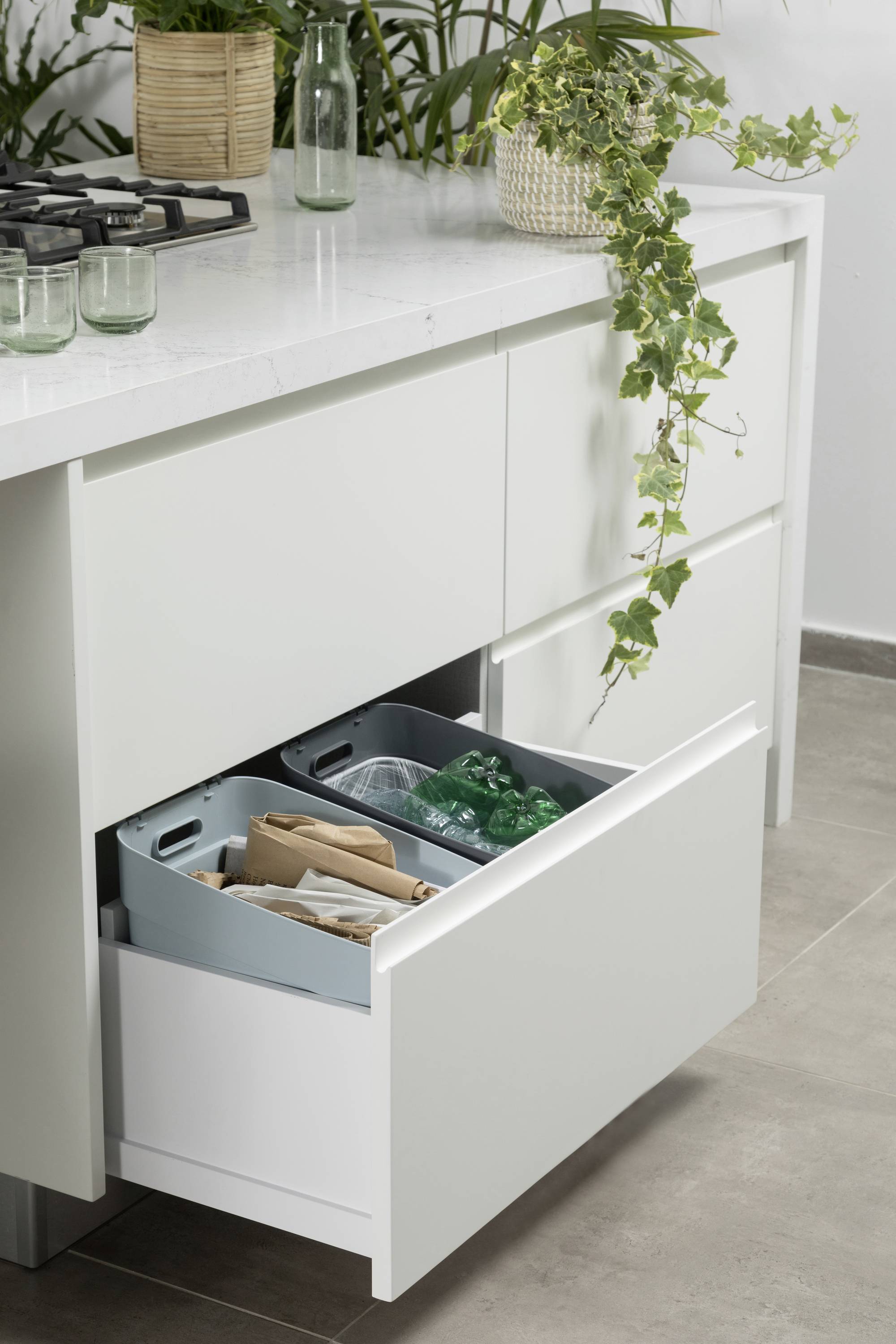 Curver 252021 Kosz na śmieci (D x S x W) 24.6 x 36.7 x 33.1 cm ciemnozielony 1 szt.-5