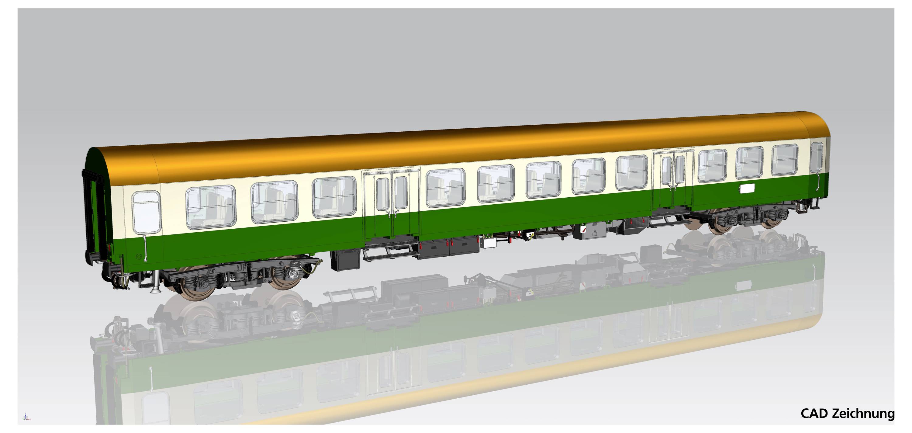 Легковий вагон Piko H0 28004 H0 до Гальберштадта, бежево-зелений середній вагон, 2-й клас DR