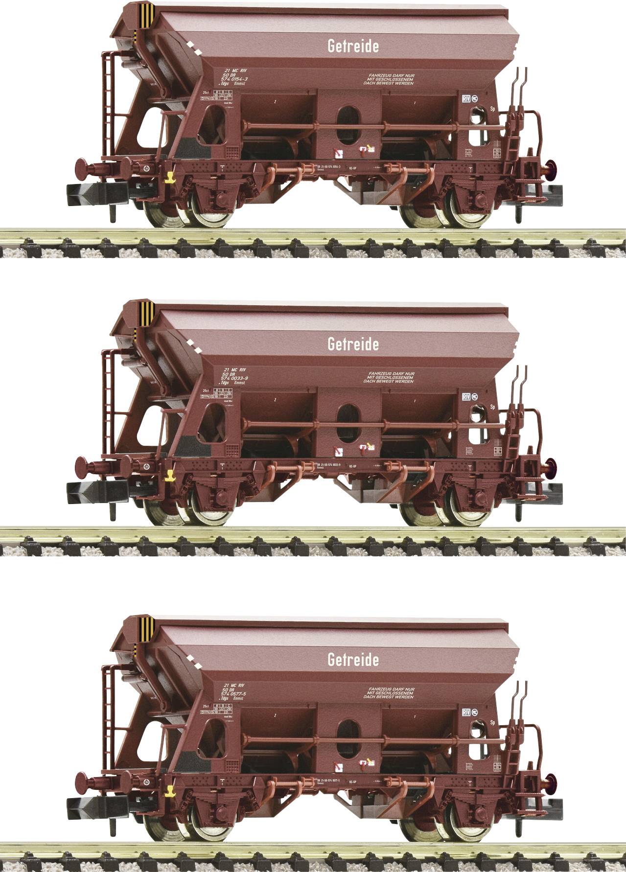 Закритий вантажний вагон Fleischmann 6660071 Комплект N 3: Вагони з поворотним дахом DR