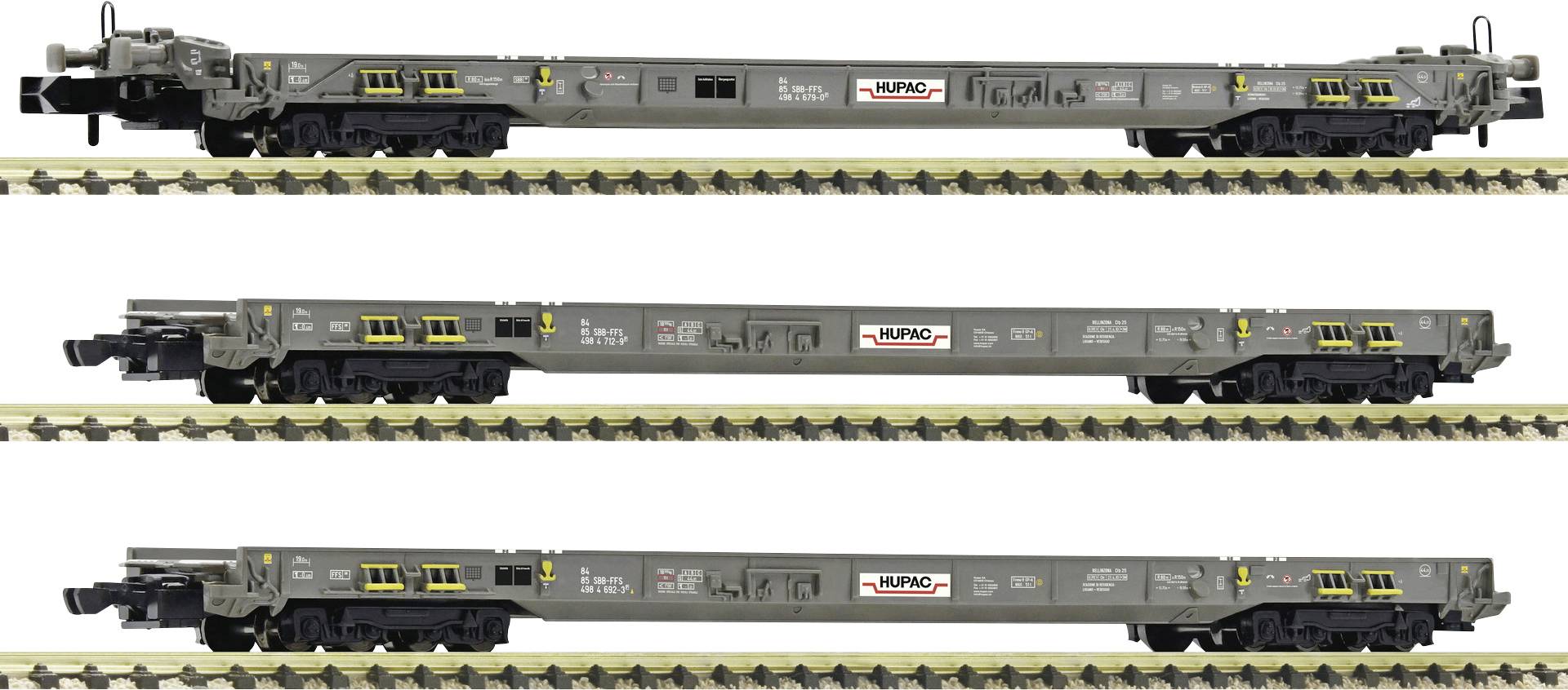 Комплект контейнерних вагонів Fleischmann 6660093, 3 шт.: шосе Хупак