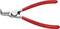 Szczypce segera w kolorze czerwonym z prostymi szczękami, odpowiednie do pierścieni wewnętrznych o średnicy 19-60 mm. Uchwyty wykonane z antypoślizgowego materiału. Producent: KNIPEX.