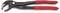 Szczypce do rur Knipex w kolorze czerwonym z regulowanymi szczękami, przeznaczone do chwytania i obracania obiektów o różnych rozmiarach.