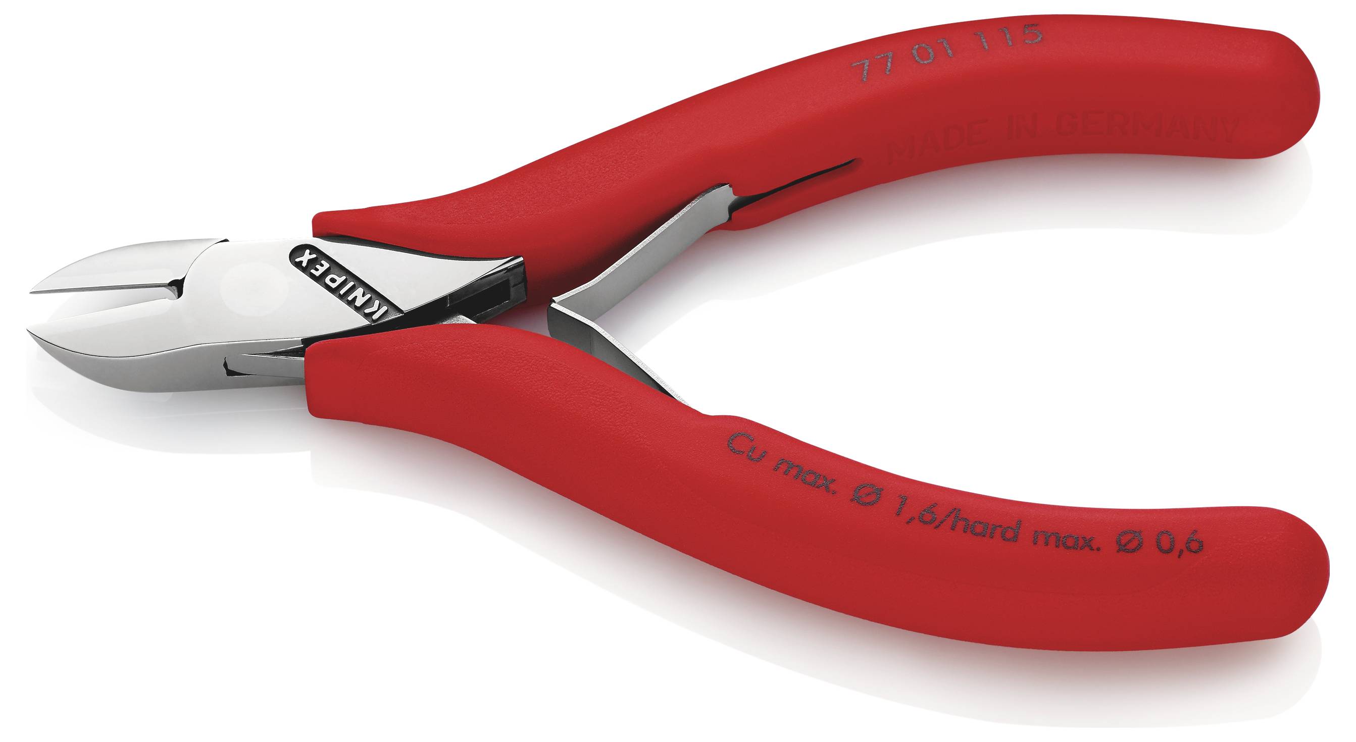 Czerwone szczypce boczne z ergonomicznymi uchwytami, używane do cięcia przewodów lub kabli. Odpowiednie do precyzyjnych prac.