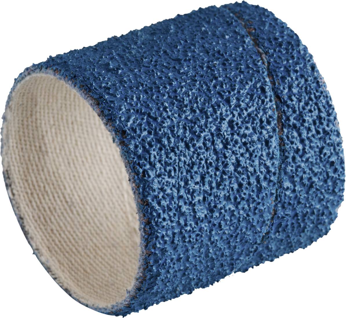 Niebieski pas szlifierski o grubej ziarnistości, stosowany do szlifowania lub polerowania powierzchni.