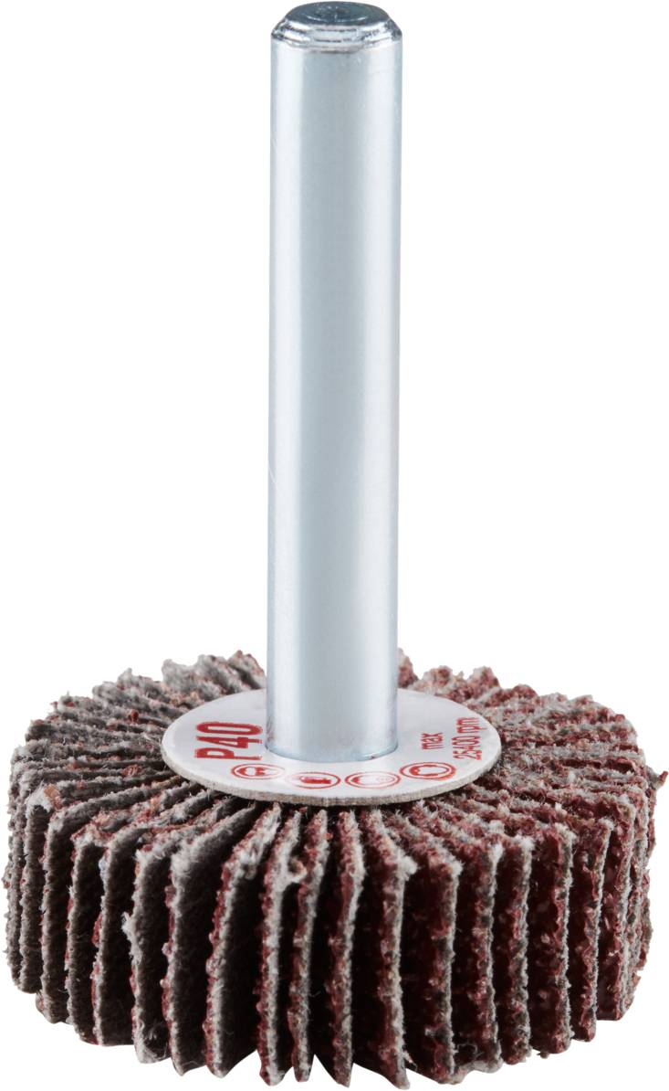 Mopy szlifierskie z okrągłą głowicą i metalowym trzonkiem, przeznaczone do polerowania i szlifowania powierzchni.