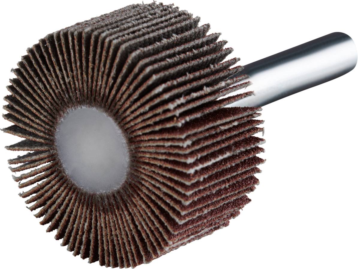 Narzędzie szlifierskie z cylindryczną głowicą lamelową do obróbki powierzchni.