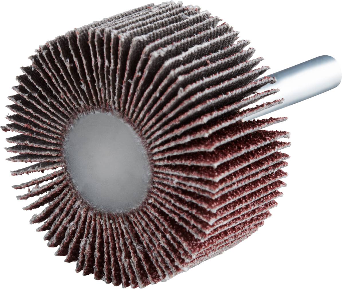 Narzędzie szlifierskie z osiowo rozmieszczonymi lamelkami szlifierskimi na cylindrycznym pręcie metalowym. Stosowane do polerowania lub szlifowania powierzchni.