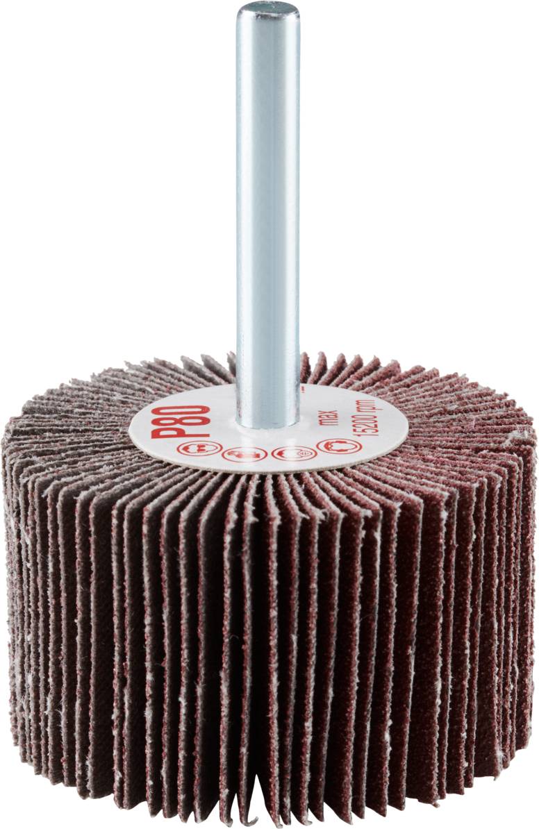 Wielowarstwowa szlifierka tarczowa z okrągłą głowicą ścierną i metalowym uchwytem. Nadaje się do szlifowania i polerowania różnych powierzchni.