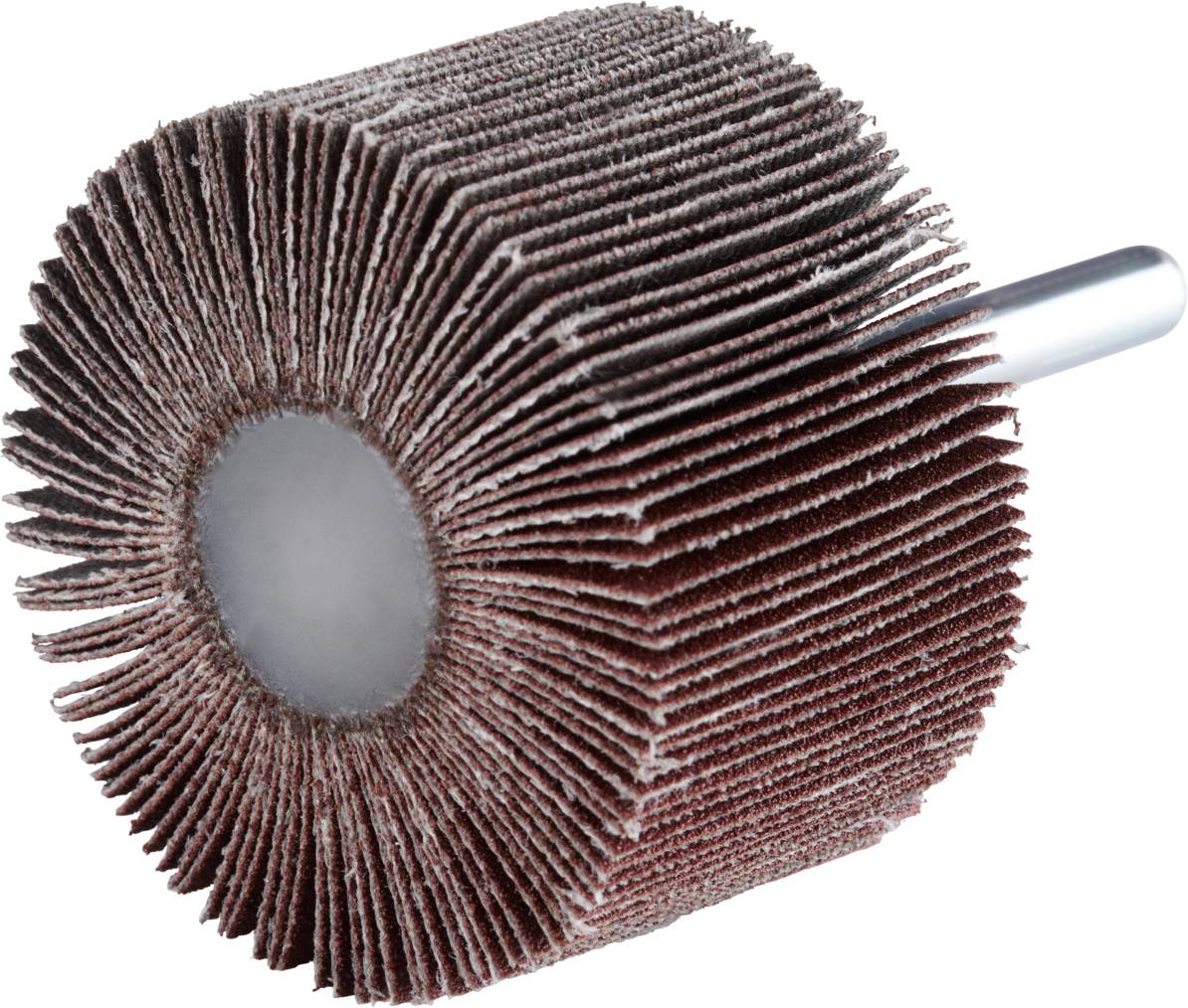 Rolka szlifierska z papieru ściernego z metalowym uchwytem, używana do szlifowania i polerowania powierzchni w warsztatach.