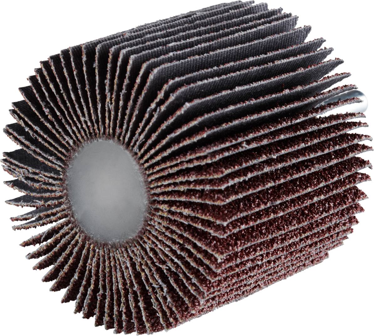 Narzędzie szlifierskie o strukturze przypominającej lamele, przeznaczone do obróbki powierzchni. Przedstawia cylinder złożony z wachlarzowato rozłożonych tarcz ściernych.