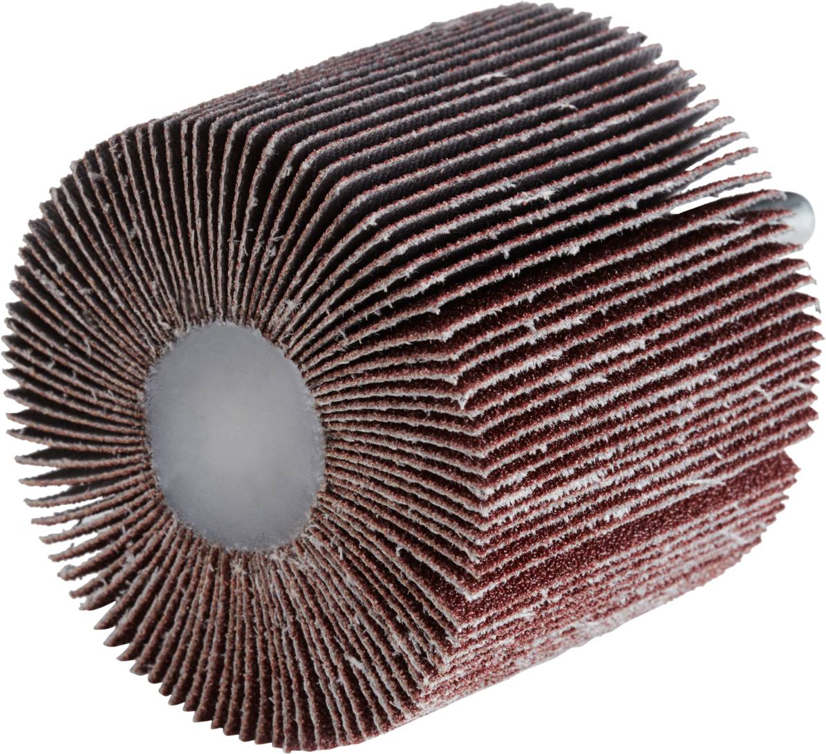 Cylindryczna tarcza szlifierska z wieloma czerwonymi warstwami, zaprojektowana do precyzyjnej obróbki powierzchni w zastosowaniach rzemieślniczych lub przemysłowych.