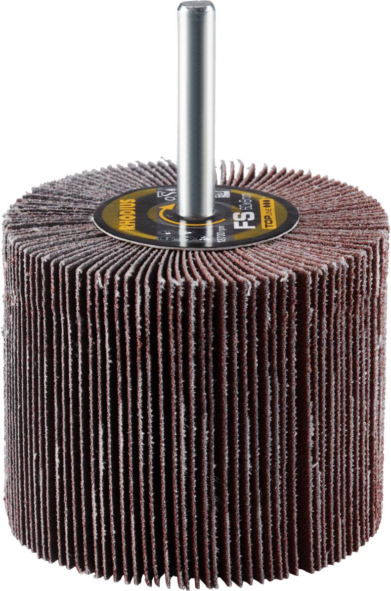 'Schleifmop FS' z licznymi lamelami do wszechstronnego szlifowania i polerowania powierzchni metalowych.