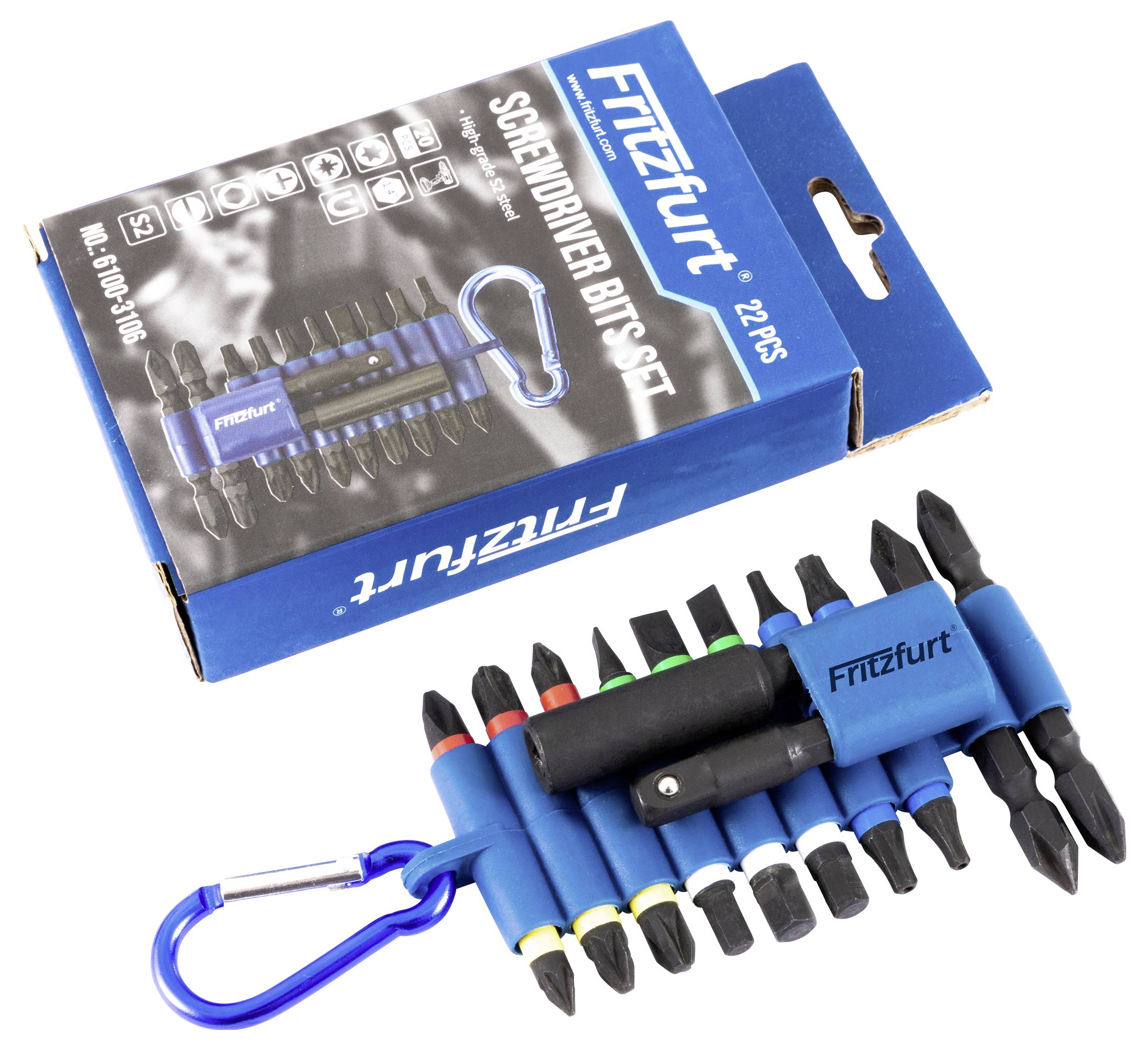 FRITZFURT 6100-3106 біт 1 комплект: шліцьові, хрестові, Pozidriv, Т-подібні, внутрішній шестигранник