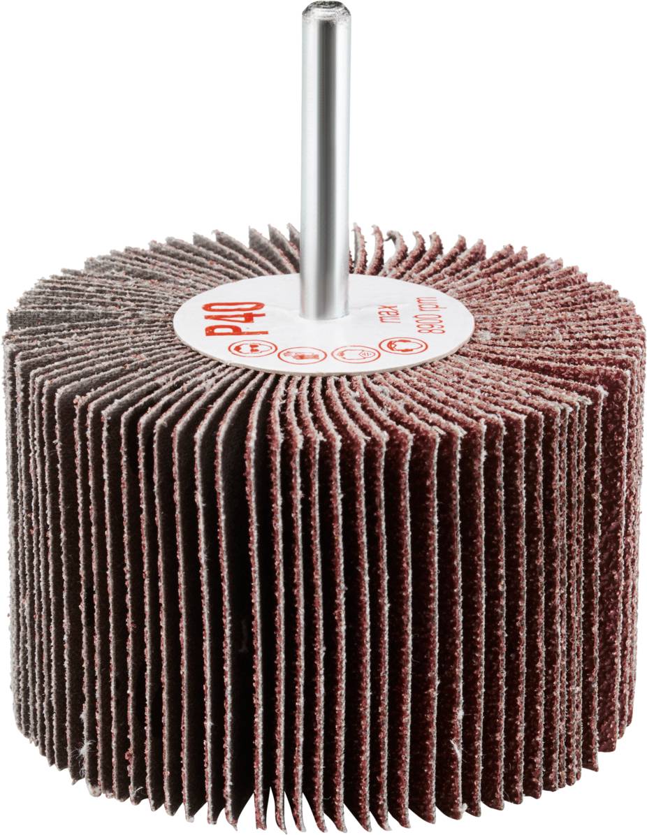 Mop szlifierski z ziarnistością 40 i metalowym uchwytem do mocowania, odpowiedni do obróbki powierzchni.