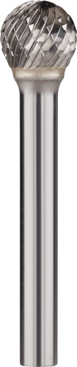 Frez z głowicą kulistą i strukturą spiralną na gładkim cylindrycznym trzpieniu.