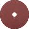 Okrągła, czerwonobrązowa tarcza szlifierska z otworem pośrodku, używana do szlifowania i polerowania różnych materiałów.