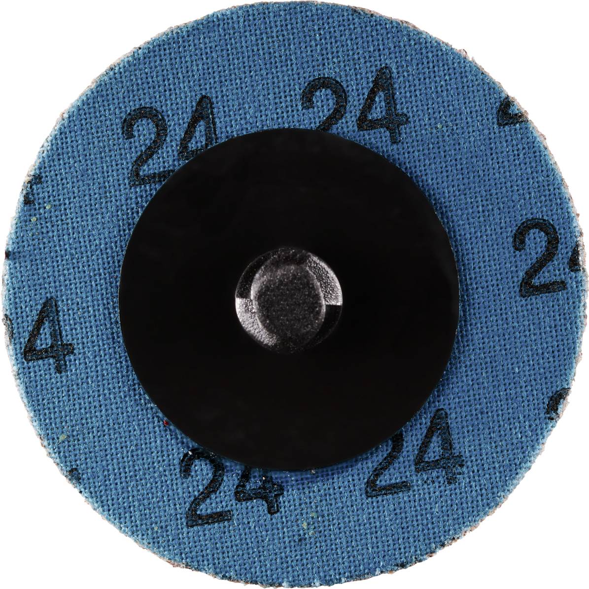 Okrągły papier ścierny z wielokrotnie umieszczoną cyfrą '24'. W środku znajduje się czarny element mocujący.