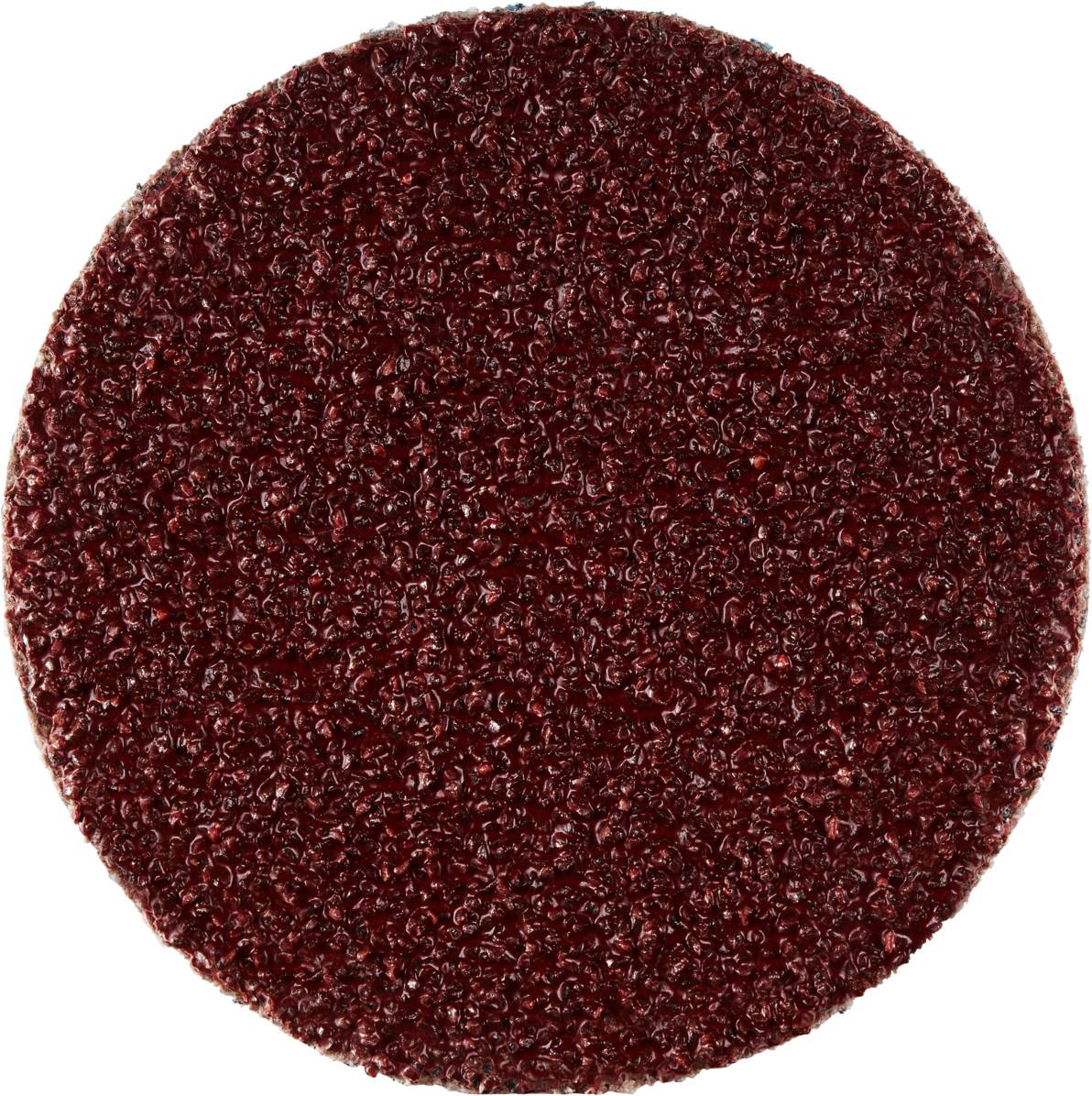 Czerwony, gruboziarnisty element ścierny w kształcie owalnym, odpowiedni do szlifierek, idealny do usuwania farby i rdzy.