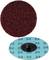 Dwie tarcze szlifierskie: górna brązowoczerwona o grubej ziarnistości, dolna turkusowa z czarną cyfrą '24'.