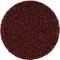 Czerwony, okrągły papier ścierny o szorstkiej powierzchni, odpowiedni do szlifowania drewna lub metalu.