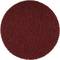Okrągły, czerwony papier ścierny o szorstkoziarnistej strukturze, przeznaczony do wygładzania powierzchni w zastosowaniach rzemieślniczych lub przemysłowych.