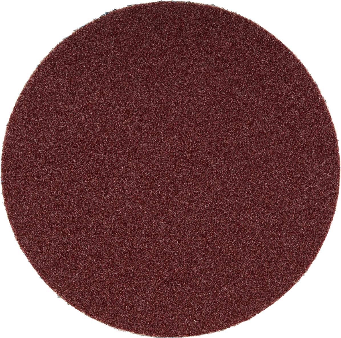 Okrągła tarcza szlifierska z szorstką, czerwoną powierzchnią, odpowiednia do szlifowania drewna lub metalu.