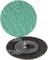 Dwie tarcze szlifierskie: jedna pokazuje zieloną powierzchnię ścierną, druga czarny spód i śrubę mocującą.
