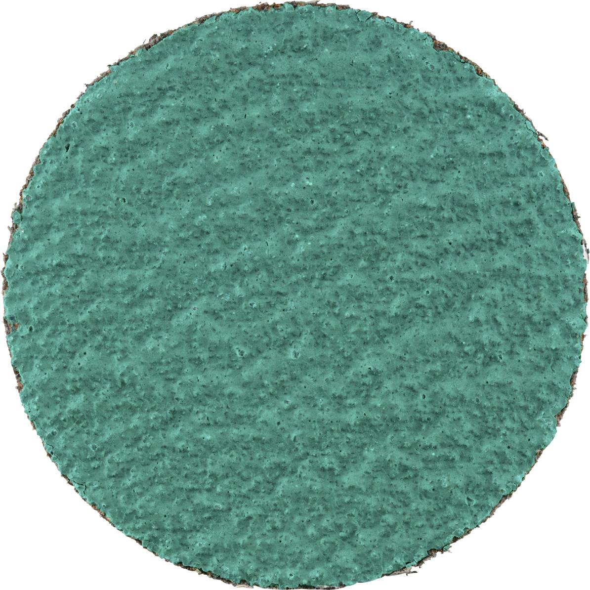 Turkusowa, okrągła płyta szlifierska o szorstkiej powierzchni.