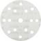 Okrągła, biała tarcza szlifierska z 15 otworami i napisem 'Made in Germany' wielokrotnie powtarzanym w kolorze szarym.