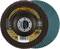 Tarcza ścierna 'RHODIUS' z zielonym materiałem ściernym, odpowiednia do obróbki metalu, prędkość obrotowa do 12200 obr./min, średnica 125 mm.