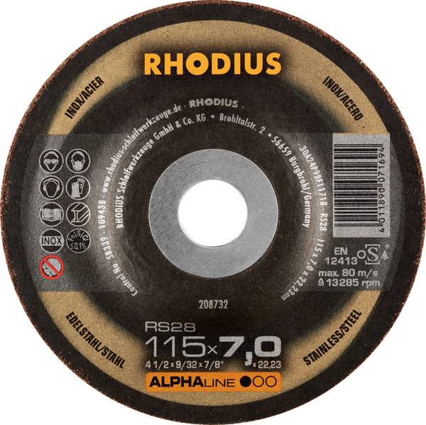 Rhodius 212091 RS28 PACK Tarcza szlifierska   stal nierdzewna, stal 5 szt.
