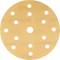 Okrągła, beżowa tarcza szlifierska z wieloma symetrycznie rozmieszczonymi otworami, używana do obróbki powierzchni.