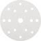 Okrągła tarcza szlifierska z wieloma otworami wentylacyjnymi równomiernie rozmieszczonymi, o jasnej, piaskowej strukturze, o średnicy około 125 mm.