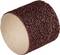 Brązowy pas ścierny o grubym ziarnie, w kształcie cylindra, służy do obróbki powierzchni lub szlifowania materiałów.